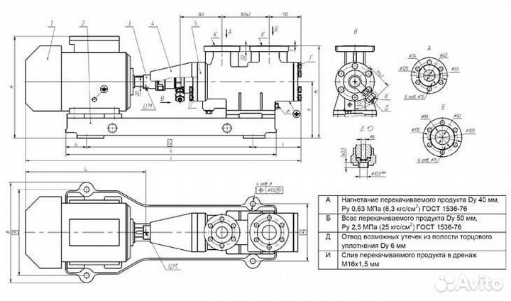Насос для вязких сред и нефтепродуктов А1 3В 4/25