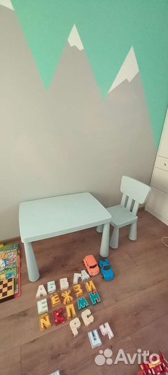 Детский стол и стул IKEA маммут