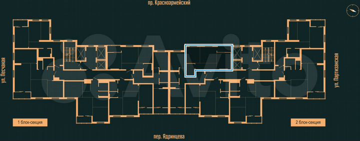 2-к. квартира, 46,8 м², 2/25 эт.