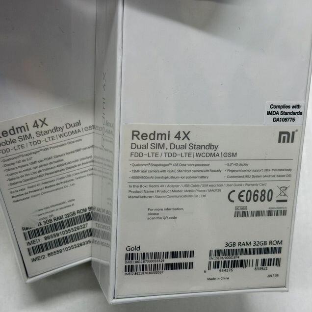 Xiaomi Redmi 4X, 3/32 ГБ, 2 SIM