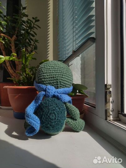 Черепашки-ниндзя. Леонардо. Вязанная игрушка