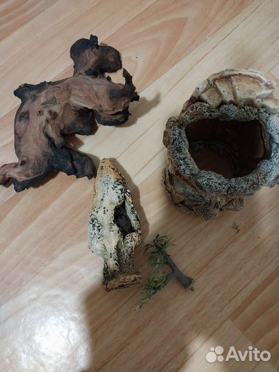 Декор аквариум коряга замок домик