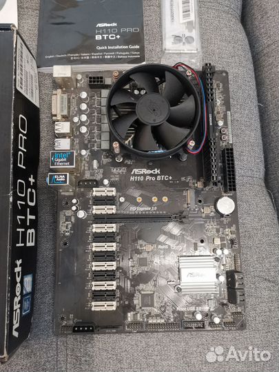 Комплект Asrock h110 pro btc + intel g4560 + кулер