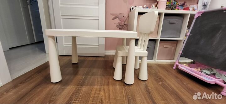 Детский стол и стул IKEA маммут