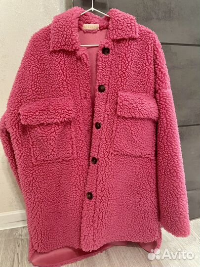 Искусственная шубка розовая