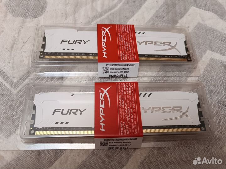 Kingston fury HyperX 16гб DDR3 1600мГц
