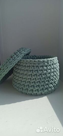 Корзина из трикотажной пряжи