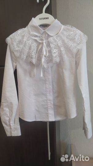 Блузка белая школьная б/у р. 122