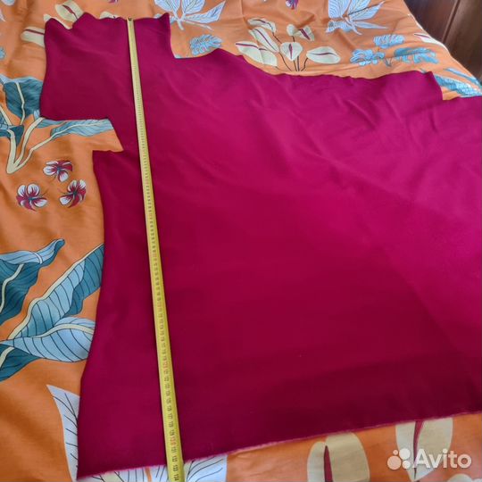 Отрез ткани бархат СССР 1,2 м, малиновый