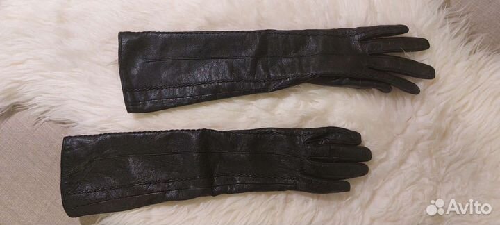 Длинные кожаные перчатки