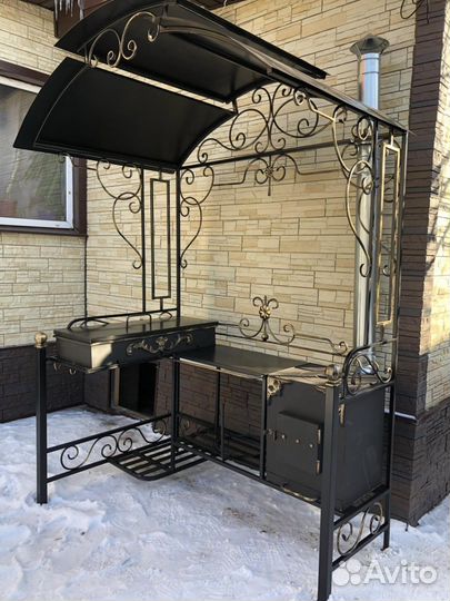 Мангал кованый с крышей