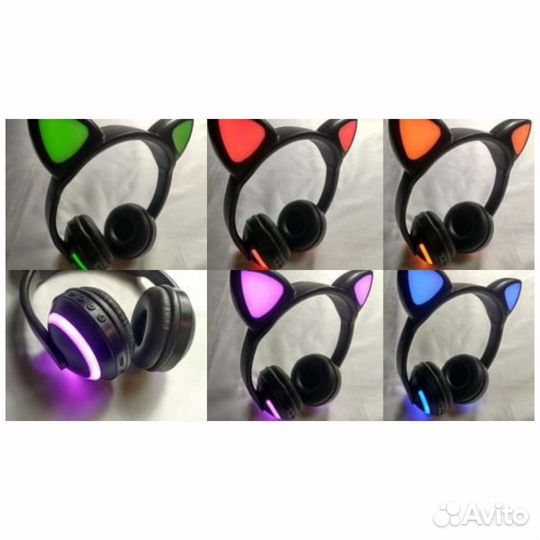 Беспроводные топовые наушник с ушами RGB подсветка