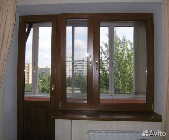 Балконный блок с дверью не б/у