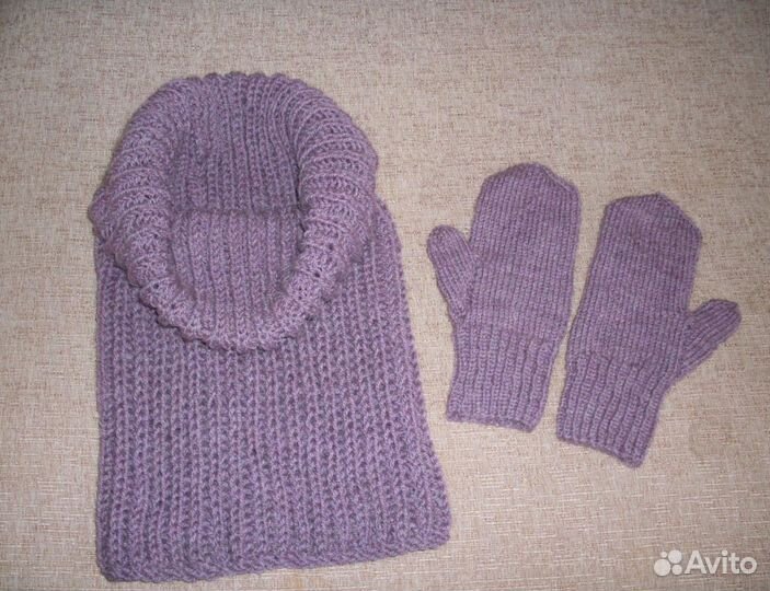 Шапка - труба и варежки