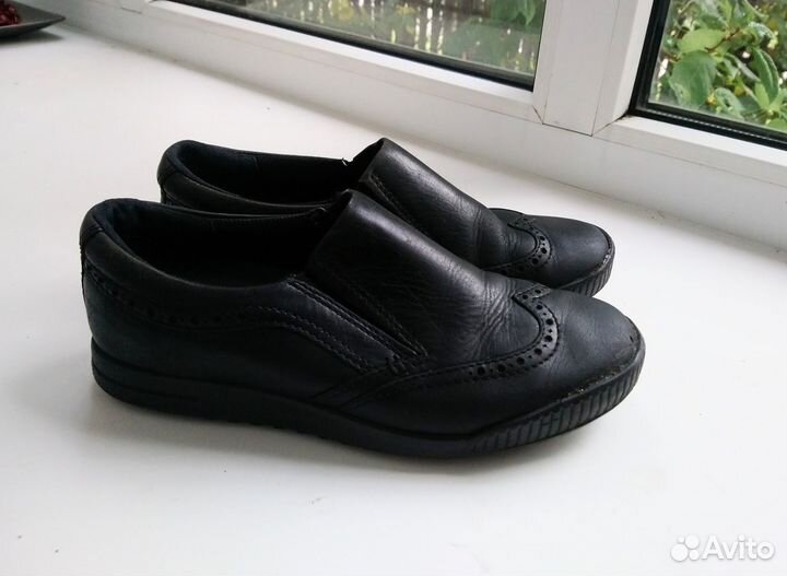 Туфли ecco на мальчика школьные кожа 22.5см