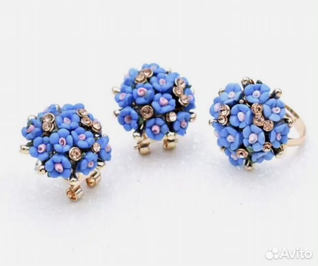 Серьги и кольцо набор