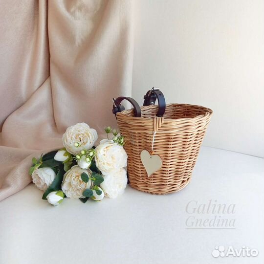 Корзина для детского велосипеда на руль, плетеная