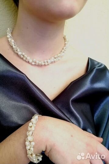 Комплект с натуральным жемчугом
