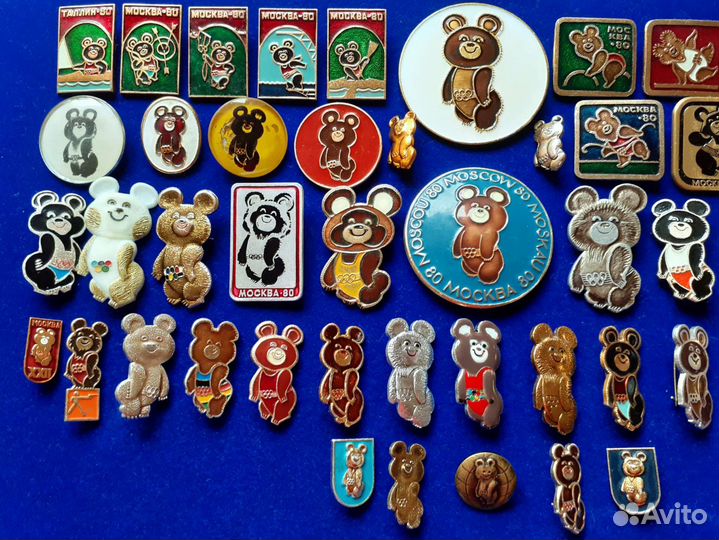 Набор значков Мишка Олимпийский. 50 знаков