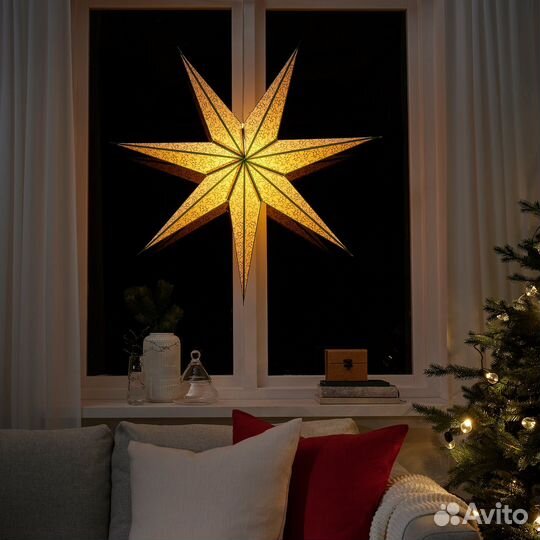 Stralа iкеa Зеленая с белым 90 см