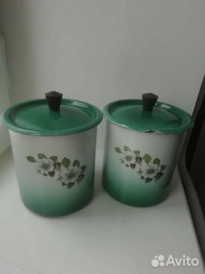 Эмалированные банки для сыпучих продуктов