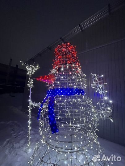 Световая фигура. Снеговик