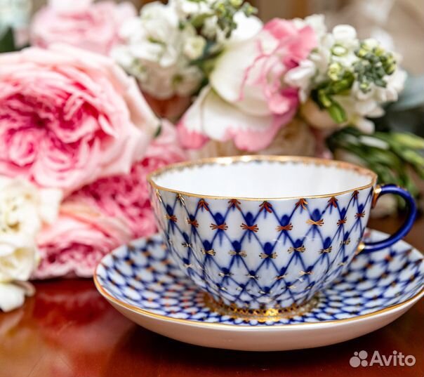 Сервиз тюльпан чайный Кобальтовая сетка ифз