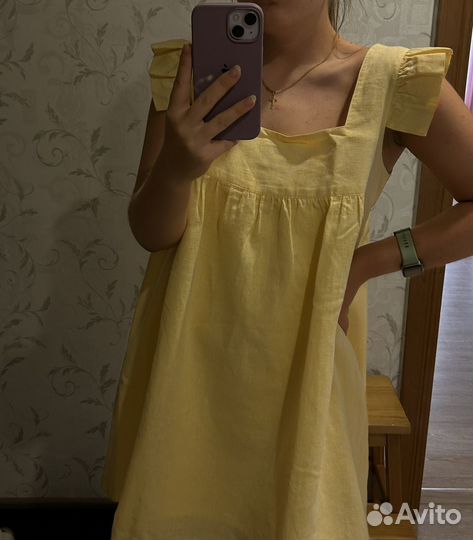 Платье летнее женское из льна 44