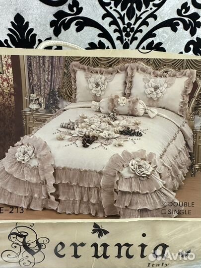 Турецкий комплект покрывало, наволочки, подушки