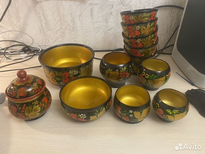 Посуда хохлома лот 13 предметов