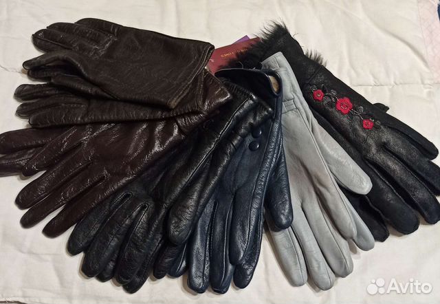 Перчатки женские кожаные