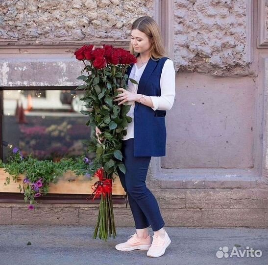 Длинные высокие розы 150 см