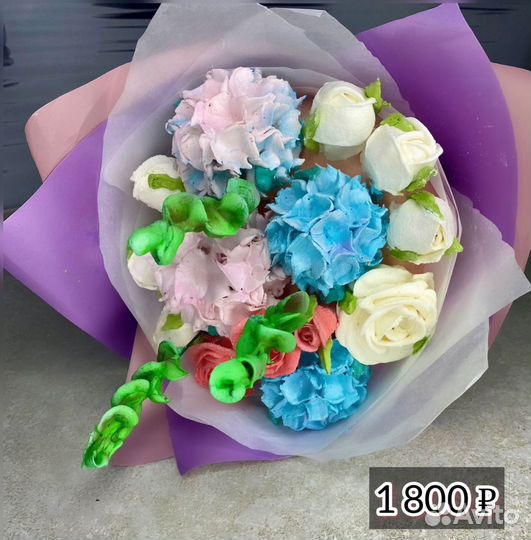 Зефирные цветы ручной работы