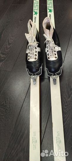 Лыжи беговые СССР 210 см, крепления, ботинки 41 р