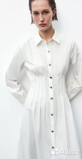 Платье рубашка из поплина zara