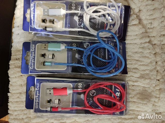 Кабель светящийся набор 4 цвета