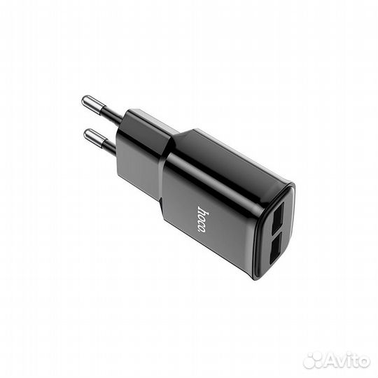 Блок питания hoco C88A 2xUSB 2.4A+microUSB черный