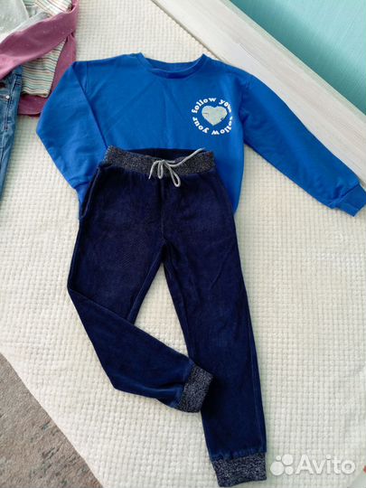 Одежда пакетом для девочки 122 128 Лонги, джинсы