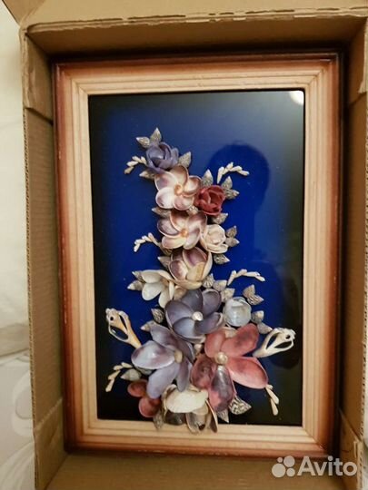 Панно подарочное из ракушек ручная работа