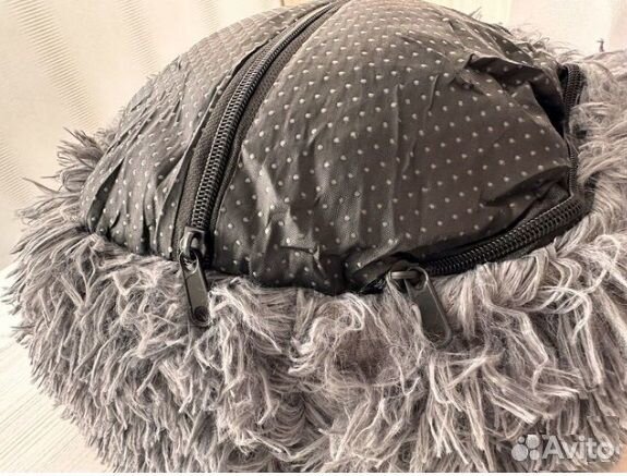 Меховая Лежанка для щенков и кошек. Круглая 38 см