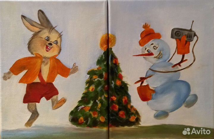 Картина маслом Новый год