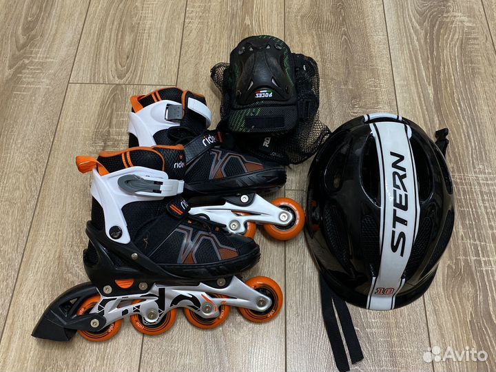 Ролики раздвижные 33-36 размер + защита