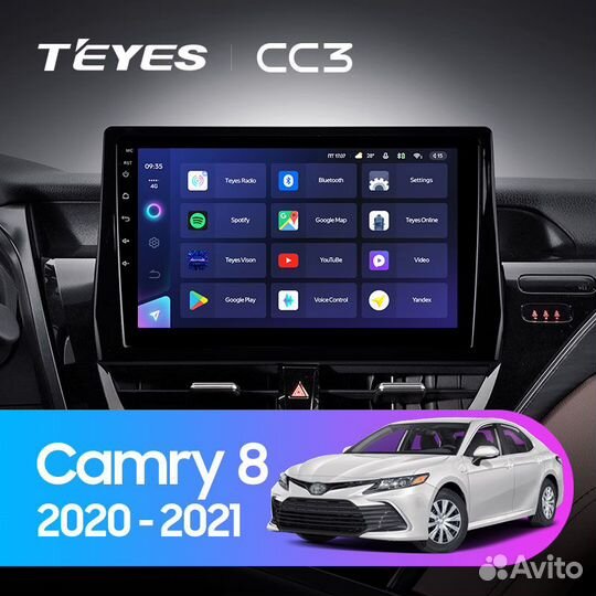 Магнитола Teyes CC3 3/32 для Toyota Camry v70 2021