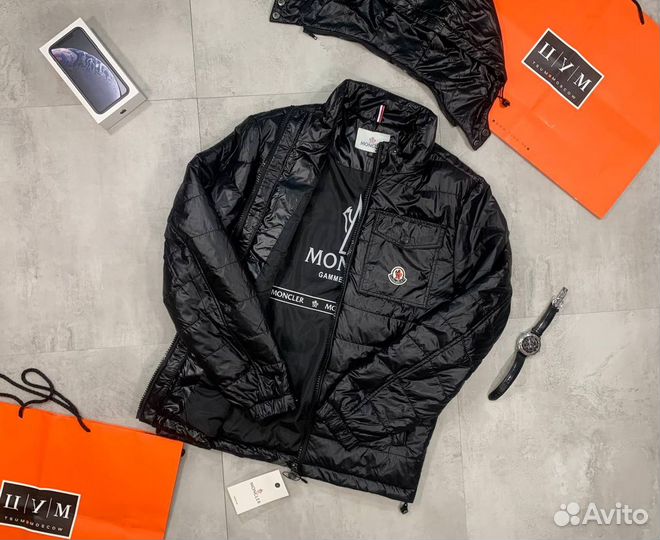 Весенняя мужская глянцевая куртка Moncler Maya