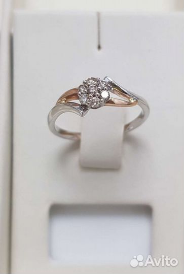 Золотое кольцо с бриллиантами размер 16.5