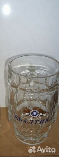 Кружка пивная, стекло, 0.5 литра