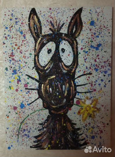 Картина Лошадь Ручная работа акрил на холсте 30*40