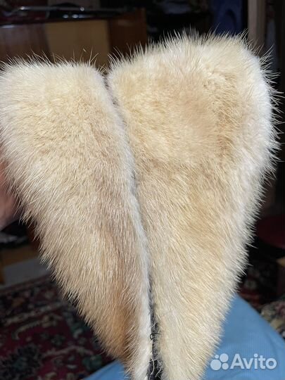 Воротник норка бежевая натуральный мех