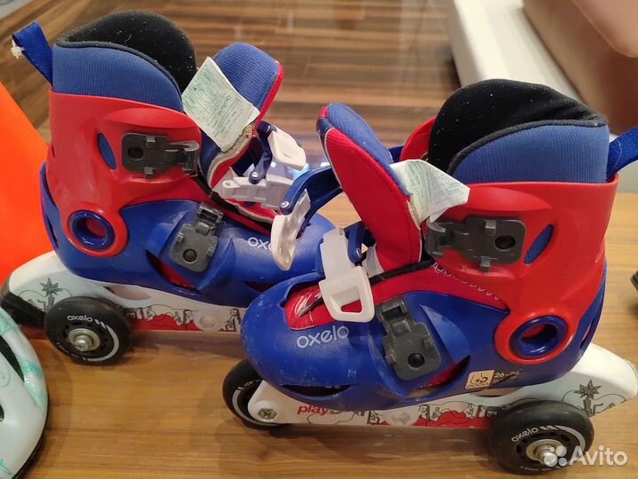 Ролики детские бу, шлем, конусы