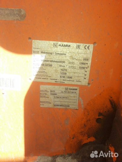 Дорожный каток Hamm 3412, 2020